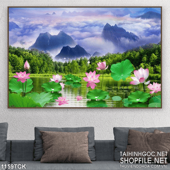 Tranh hoa sen phong thủy