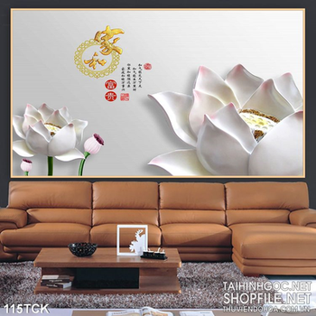 Tranh hoa sen giả ngọc nghệ thuật