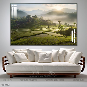 Tranh phong thủy phong cảnh thác nước thiên nhiên