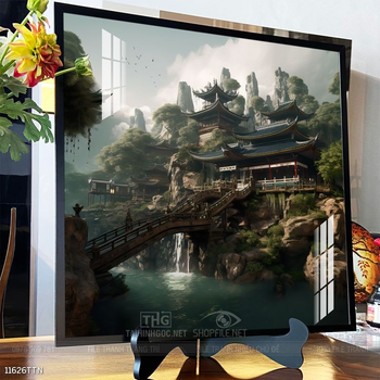 Tranh phong thủy nước non tuyệt đẹp