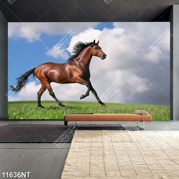 Tranh ngựa chạy trên cỏ
