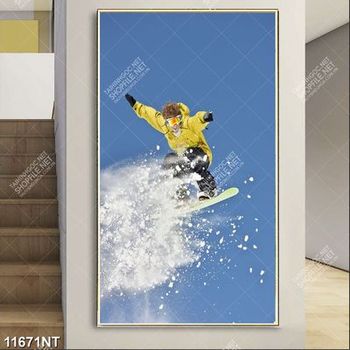 Tranh chàng trai trượt tuyết 11671NT