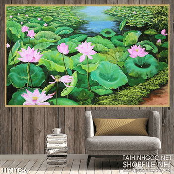 Tranh sơn dầu hoa sen