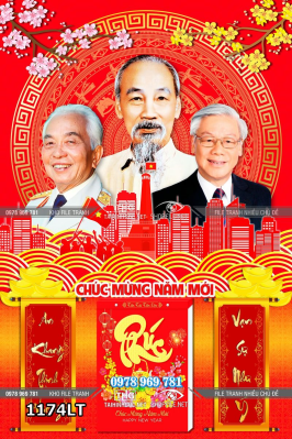 File tranh lịch tết Bác Hồ Bác Giáp Bác Trọng 1174LT