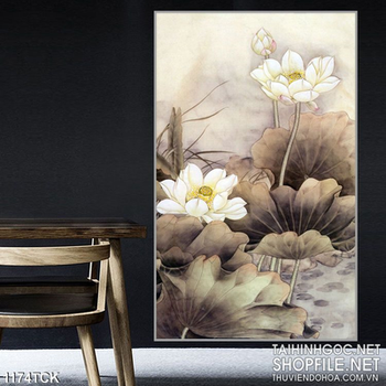 Tranh hoa sen treo phòng đẹp
