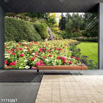 Tranh vườn hoa nở tuyệt đẹp 11755NT