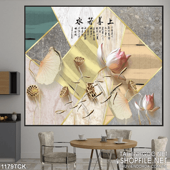 Tranh hoa sen nghệ thuật