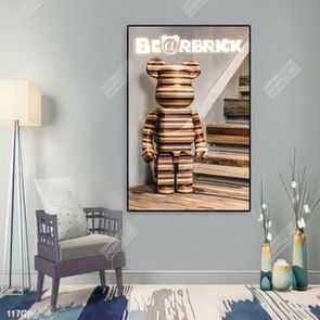 File tranh gấu bearbrick decor trang trí tường đẹp