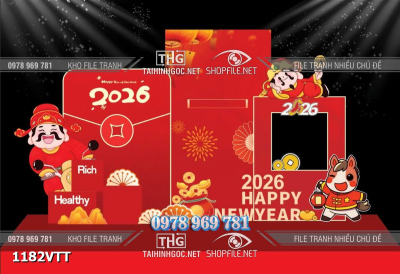 File tranh mô hình sân khấu 3d background phông nền tết tiểu cảnh sự kiện tết 1182VTT