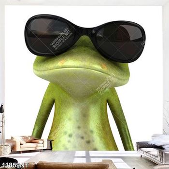 Tranh chú ếch đeo kính đen