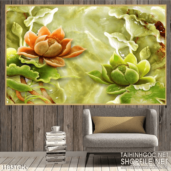 Tranh tường hoa sen giả ngọc