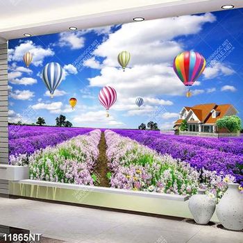 Tranh psd cánh đồng hoa oải hương tuyệt đẹp