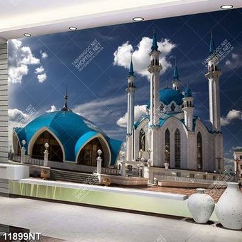 Tranh lâu đài màu xanh