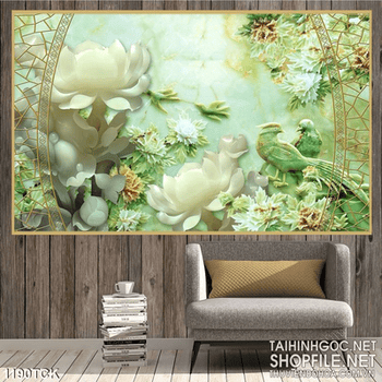 Tranh hoa sen giả ngọc trang trí