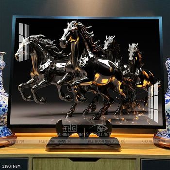 Tranh ngựa bát mã treo tường phòng khách