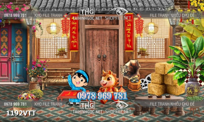 File phông nền tết trang trí décor tết cổ điển 1192VTT