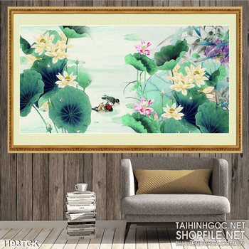 Tranh hoa sen trang trí tường