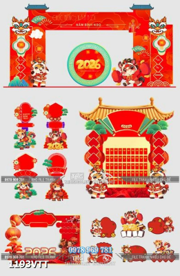 File tết mô hình tết cnc sự kiện tiểu cảnh tết 1193VTT