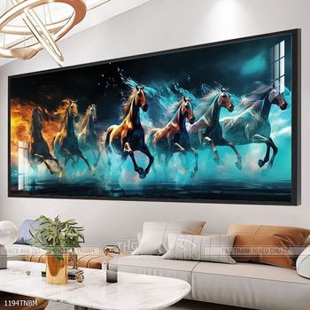 Tranh ngựa bát mã trang trí tường nhà