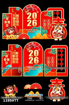 File tết mô hình tết cnc sự kiện tiểu cảnh tết 1195VTT