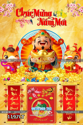 File lịch tết ông thần tài ôm vàng khai xuân phát tài 1197LT
