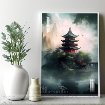 Tranh phong thủy nước non tuyệt đẹp