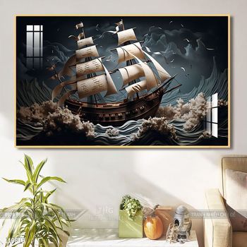 Tranh phong thủy thuận buồm xuôi gió tài lộc đẹp