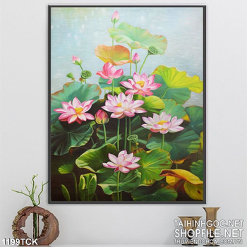 Tranh hoa sen 3D độc đáo