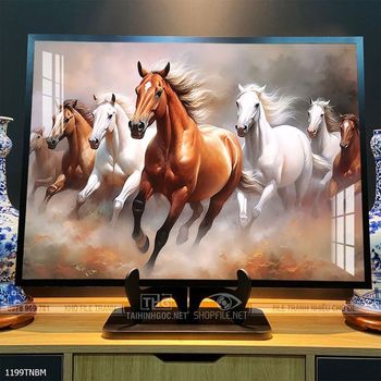 Tranh ngựa bát mã treo tường phòng khách