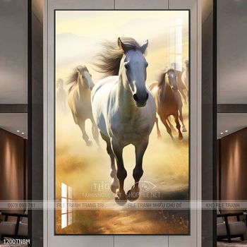 Tranh ngựa bát mã decor trang trí tường