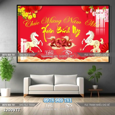 File corel xuân bính ngọ con ngựa 2026 tranh tất niên tết phông trang trí tết 1200VTT