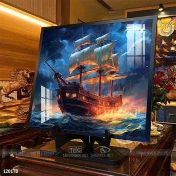 Tranh thuận buồm xuôi gió cánh buồm vàng đẹp nhất