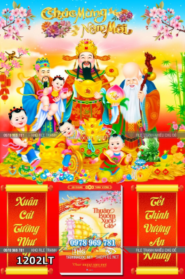 File lịch tết phúc lộc thọ tam đa phát tài phát lộc 1202LT