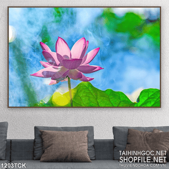 Tranh bông hoa sen nghệ thuật