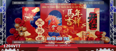 File corel xuân bính ngọ con ngựa 2026 mô hình tiểu cảnh 3d sự kiện tết 1204VTT