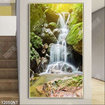Tranh thác nước trong khu rừng xanh 12050NT