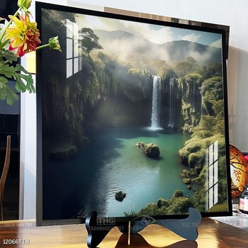 Tranh phon thủy sông, núi và mặt trời