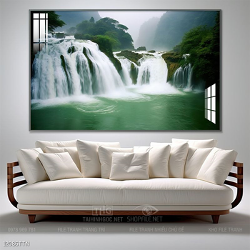 Tranh phong thủy nước non tuyệt đẹp