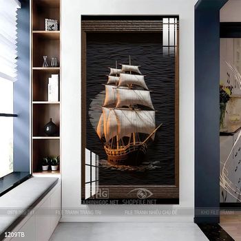 Tranh phong thủy thuận buồm xuôi gió tài lộc đẹp