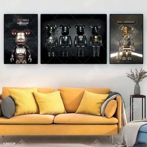 Tranh treo tường  gấu bearbrick đẹp độc đáo