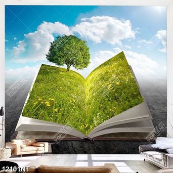 Tranh quyển sách xanh