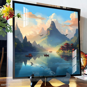 Tranh phong thủy phong cảnh thác nước thiên nhiên