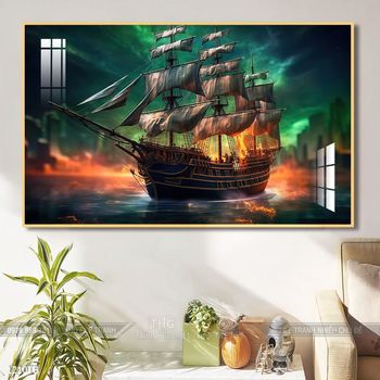 Tranh thuyền buồm và cảnh biển