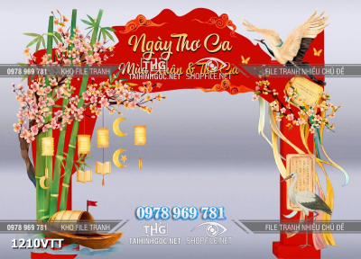 File cổng chào tết file mô hình tiểu cảnh sự kiện 3d tết 1210VTT