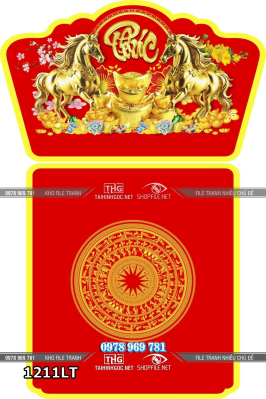 File tranh lịch tết 2026 song mã tài lộc 1211LT