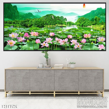 Tranh phong cảnh đầm sen