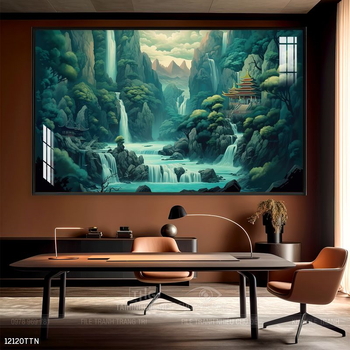 Tranh phong thủy phong cảnh thác nước thiên nhiên