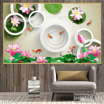 Tranh hoa sen đẹp treo tường