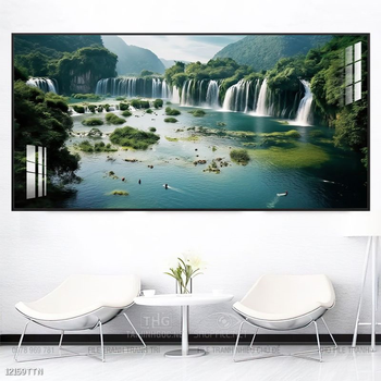Tranh phong thủy phong cảnh thác nước thiên nhiên