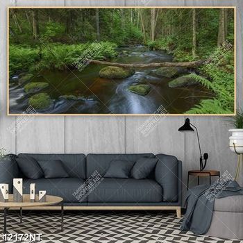 Tranh suối nước trong rừng xanh 12172NT